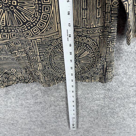 Ruby Rd. Blouse Women L Large Gray Geometric V-Neck 3/4 Sleeve Cotton Casual - Picture 5 of 6